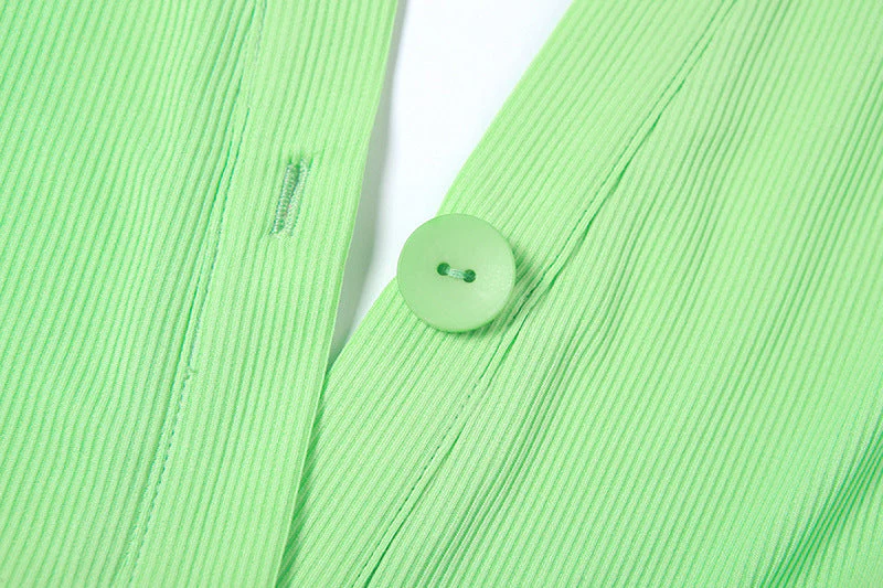 New Mint green Single Breasted open Back Slim Fit Dress for women - Image 5