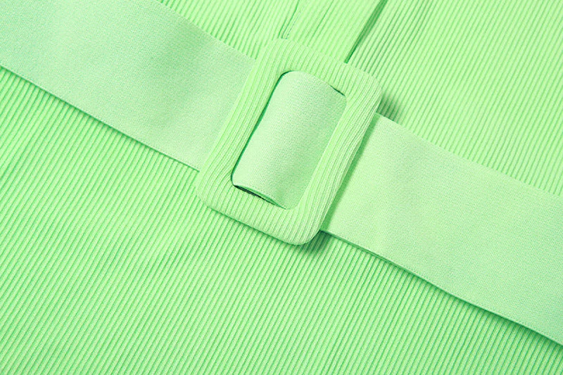 New Mint green Single Breasted open Back Slim Fit Dress for women - Image 8