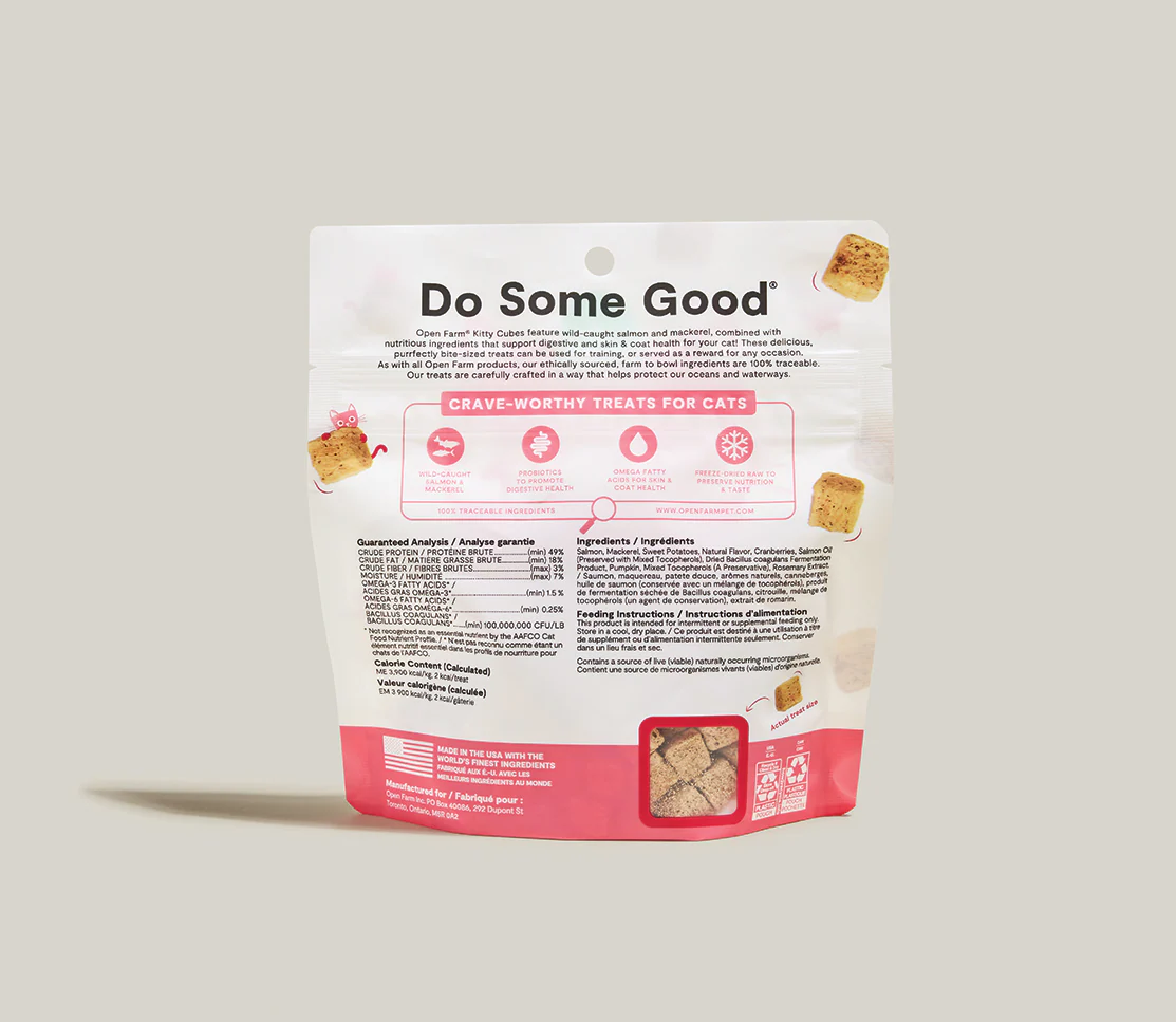 Open Farm Salmon & Mackerel Kitty Cube Treats for Cats - Image 6